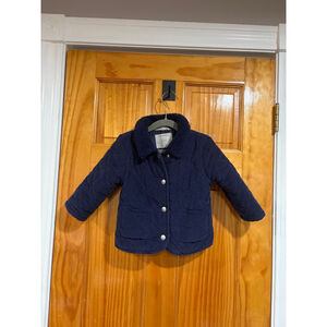 John Lewis Baby Quilted Jacket 12–18M Navy Blue Sherpa Collar Coat